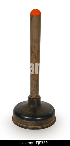 The old plunger isolated on a white background Stock Photo