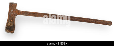 Old metal pickaxe isolated on white background Stock Photo