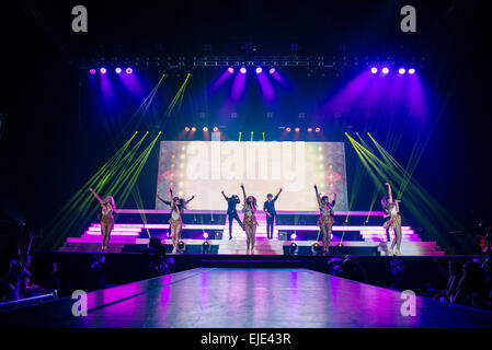 English-Irish girl group The Saturdays perform their largest show to date on their first arena tour at the SSE Arena, Wembley Featuring: Frankie Sandford,Mollie King,Una Healy,Vanessa White,Rochelle Humes,The Saturdays Where: London, United Kingdom When: Stock Photo