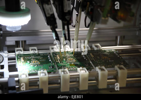 automatic machinery for soldering electronic components Stock Photo