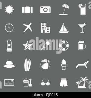 Summer icons on gray background, stock vector Stock Vector
