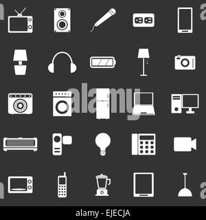 Electrical Machine icons on black background, stock vector Stock Vector