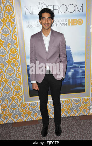 LOS ANGELES, CA - NOVEMBER 4, 2014: Dev Patel at the season three premiere of his HBO series 'The Newsroom' at the Directors Guild of America Theatre, West Hollywood. Stock Photo