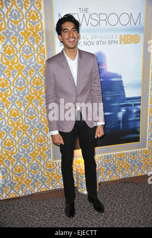 LOS ANGELES, CA - NOVEMBER 4, 2014: Dev Patel at the season three premiere of his HBO series 'The Newsroom' at the Directors Guild of America Theatre, West Hollywood. Stock Photo