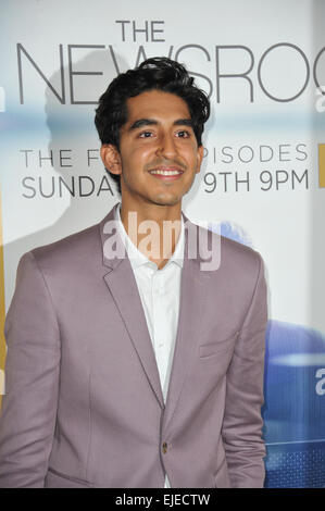 LOS ANGELES, CA - NOVEMBER 4, 2014: Dev Patel at the season three premiere of his HBO series 'The Newsroom' at the Directors Guild of America Theatre, West Hollywood. Stock Photo