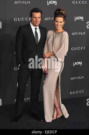 LOS ANGELES, CA - NOVEMBER 1, 2014: Kate Beckinsale & husband Len Wiseman at the 2014 LACMA Art+Film Gala at the Los Angeles County Museum of Art. Stock Photo