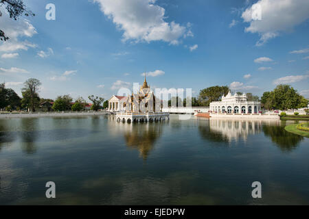 The Aisawan Thiphya-Art Pavilion at the Bang Pa-In Summer Palace, Ayutthaya, Thailand Stock Photo