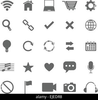 Toolbar & Menu Icons White On Black Flat Design Set Big Stock Vector ...