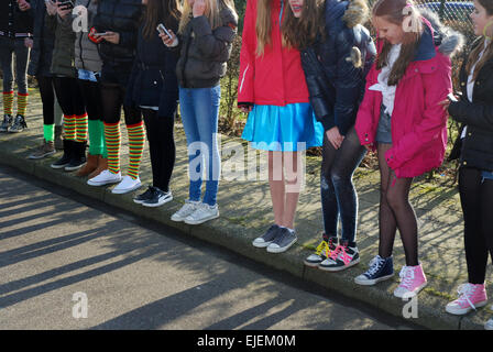 Schoolgirls at carnival, Netherlands Stock Photo
