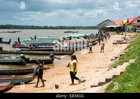 Korjaals on the Marowijne River, Albina, Suriname Stock Photo