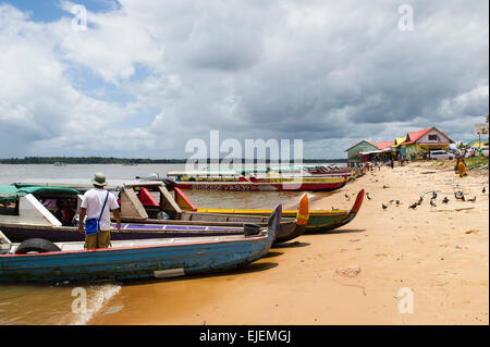 Korjaals on the Marowijne River, Albina, Suriname Stock Photo