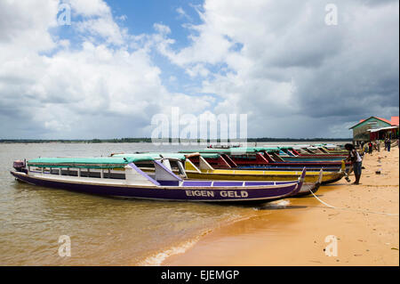 Korjaals on the Marowijne River, Albina, Suriname Stock Photo