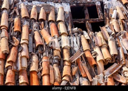 Roof, tiles pattern close up. Stock Photo