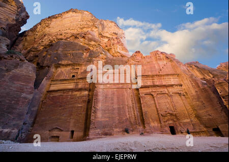 Tombs that are called 'The street of facades' in Petra in Jordan Stock Photo