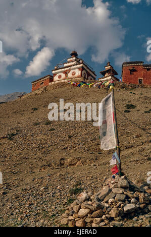 Picturesque old shrine in Himalayas mountains in Nepal Stock Photo
