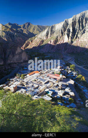 Picturesque town in narrow valley Quebrada de Humahuaca in Argentina, Jujuy province Stock Photo