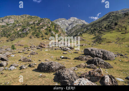 Scenic landscape in mountain range Tien-Shan in Kyrgyzstan Stock Photo