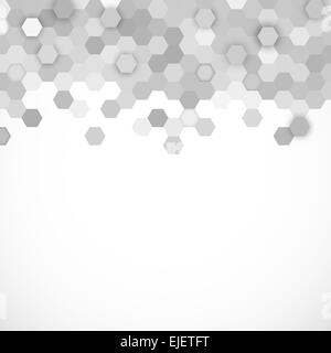 Abstract light grey hexagon concrete pattern on ceiling. 3D Rendering ...