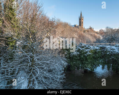 Glasgow University from Kelvingrove Park Stock Photo