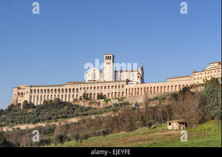 Papal Basilica of St. Francis of Assisi, Basilica of San Francesco d'Assisi in Italian Stock Photo