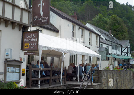 Saracens Head Inn the runs the hand pulled ferry at Symonds Yat, Hereforshire England UK . Stock Photo