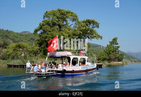 Boat trip on the Dalyan river, Turkey Stock Photo