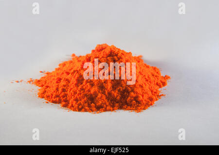 Heap of powdered saffron isolated on white background Stock Photo