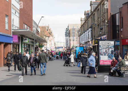 Bury main street in Greater Manchester on a sunny day Stock Photo