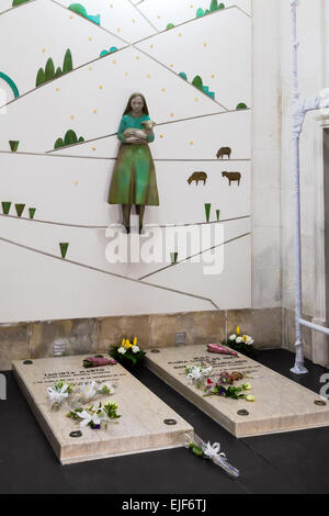 Sanctuary of Fatima, Portugal. Tombs of Jacinta Marto and Sister Lucia, two of the three shepherds that witnessed the apparition Stock Photo