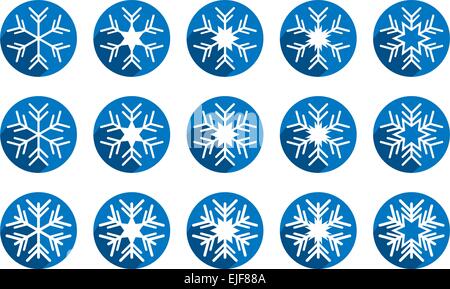 Snowflakes Background Vector Icon Set Stock Vector