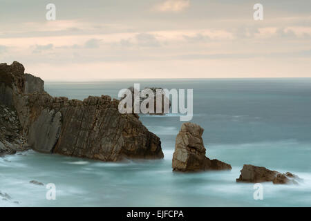 Beach of the Arnia, Liencres, Cantabria, Spain Stock Photo