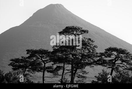 Mt. Kaimondake, dormant volcano, 924m high (3,031 ft), Kyushu Island, Japan, Sunset Stock Photo