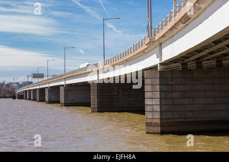 WASHINGTON, DC, USA - 14th Street Bridge and Potomac RIver. Virginia in distance. Stock Photo