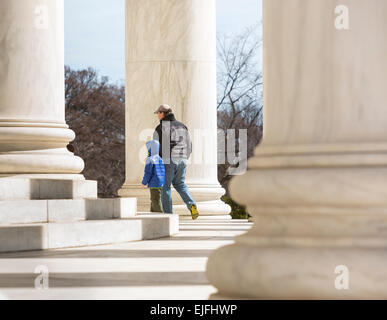 WASHINGTON, DC, USA - Tourists visit the Jefferson Memorial. Stock Photo