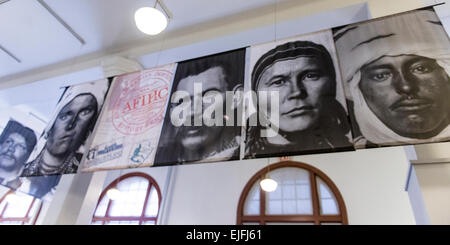 Pictures in museum on Ellis Island, Jersey City, New York State, USA Stock Photo