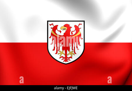 Flag of Trentino-Alto Adige, Italy. Close Up. Stock Photo