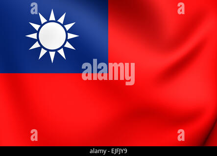 Flag of Taiwan. Close Up. Stock Photo