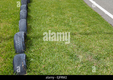 Karting circuit turn on a empty open-air race car circuit Stock Photo