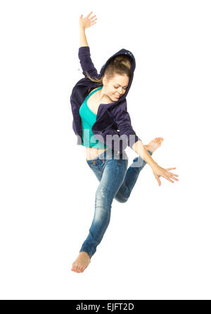 Dancer girl, isolated on white Stock Photo