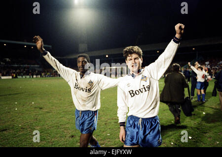 Littlewoods Cup. Oldham Athletic 6-0 West Ham 14th February 1990. Andy ...