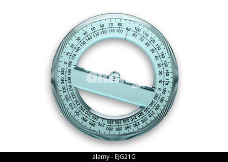 360 degrees protractor with clipping path Stock Photo