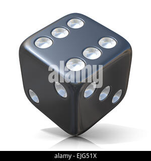 Black game dice isolated on white background Stock Photo