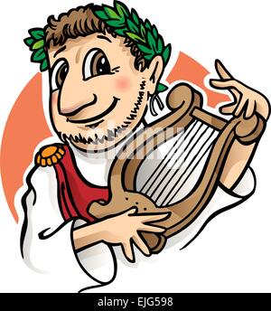 roman emperor cartoon Stock Vector