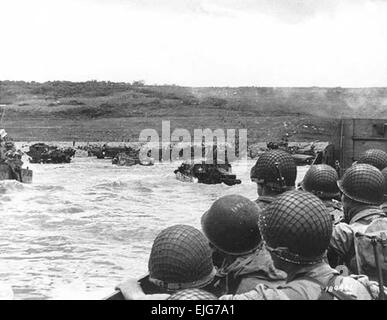 Soldiers crowd a landing craft on their way to Normandy during the Allied Invasion of Europe, D-Day, June 6, 1944.  /d-day  /d-day Stock Photo