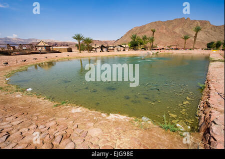 The Timna lake at Timna Park in the southern negev desert in Israel Stock Photo