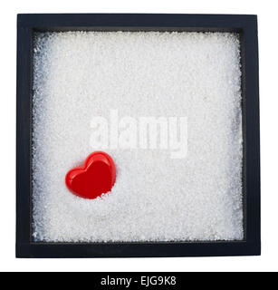 Heart shape in a white sand Stock Photo