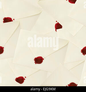 Sealed with wax envelope background Stock Photo
