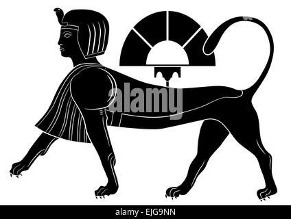 Sphinx - illustrations of the mythical creatures of ancient Egypt Stock Vector