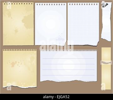 Vector set of the grunge scrapbooks tablets and papers Stock Vector