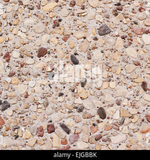 Cement with pebbles stones fragment Stock Photo
